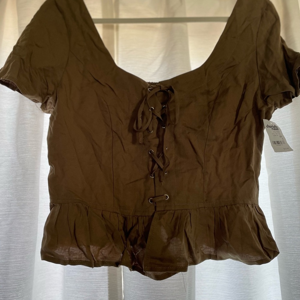 Brown cropped top